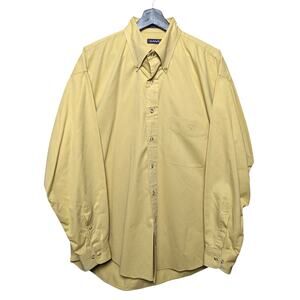 GANT "Soft Twill" Butter Yellow Cotton Long Sleeve Button Down Shirt Size L